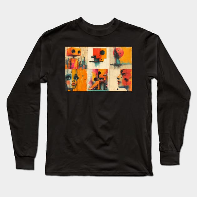 Orange Bauhaus Series Long Sleeve T-Shirt by Polyshirt